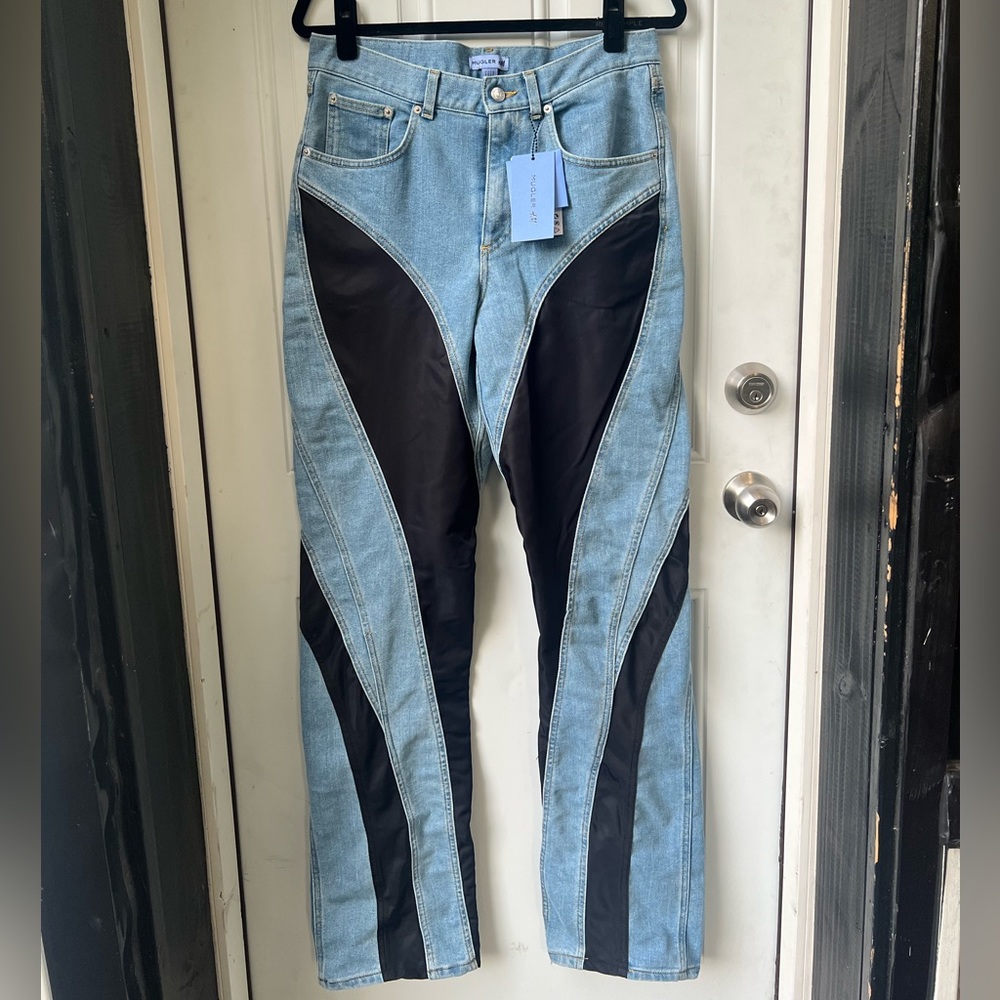 H&M x Mugler collaboration Mens spiral-panel jeans size 32R